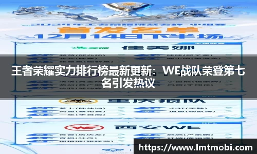 王者荣耀实力排行榜最新更新：WE战队荣登第七名引发热议