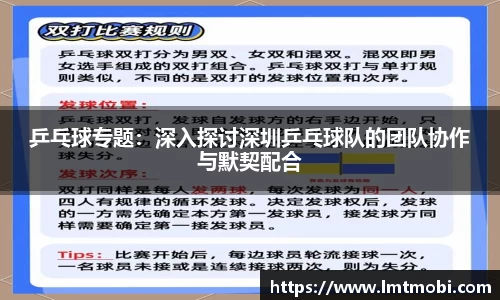 乒乓球专题：深入探讨深圳乒乓球队的团队协作与默契配合